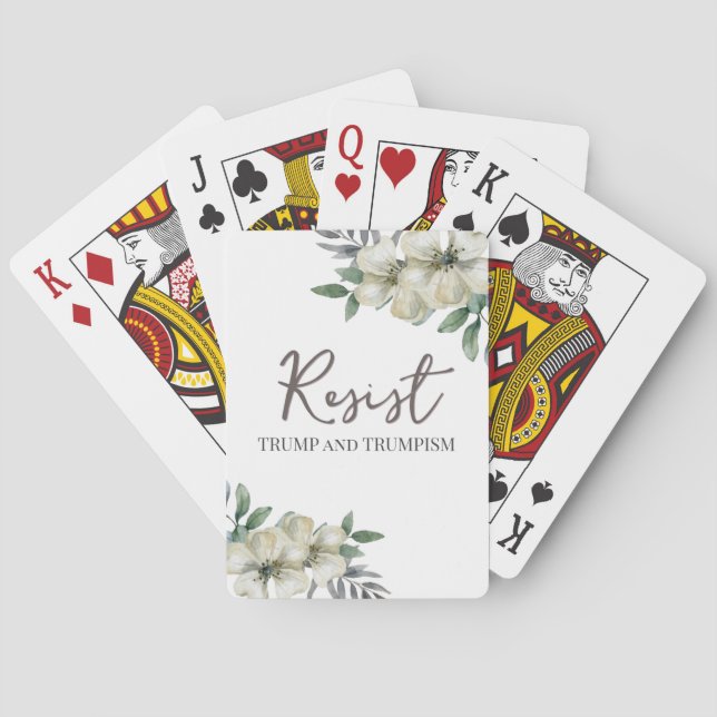 Baralho Aquarela Floral Resiste Política (Verso)