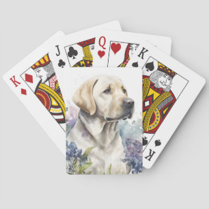 Baralho Aquarela Labrador Retriever Dourado e Flores