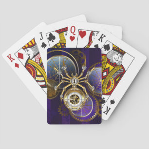 Baralho Aranha Steampunk no fundo roxo