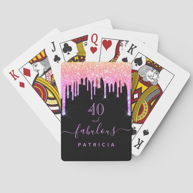 Baralho Arco-íris 40 fabuloso cinza preto brilhante rosa (Verso)