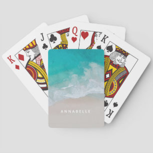 Baralho areia tropical praia oceano ensolarado ondas moder