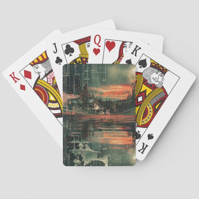 Baralho Arranha-Céu À Noite De Abstrato (Verso)