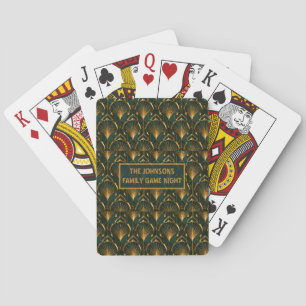 Baralho Art Deco Esmeralda Verde Dourado Família Personali