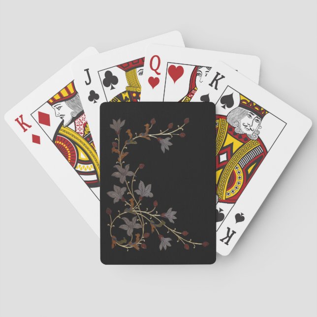 Baralho Art Deco Flowers On Black (Verso)