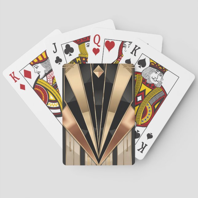 Baralho Art Deco Sunburst Geometric Luxury Design (Verso)