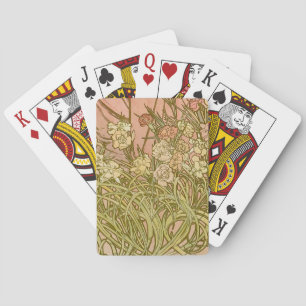 Baralho Art Nouveau Alfonse Mucha Flores de cravo florais