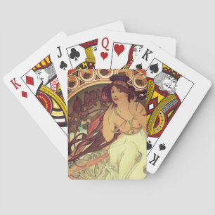 Baralho Art nouveau Alphonse Mucha elegante vintage mulher
