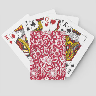 Baralho Art Nouveau Carnação Damask, Red and White 