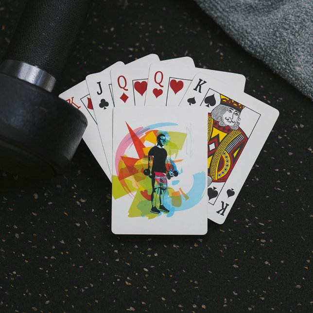Baralho Arte abstrato Malhação do Homem Levantando Sumbos (Criador carregado)