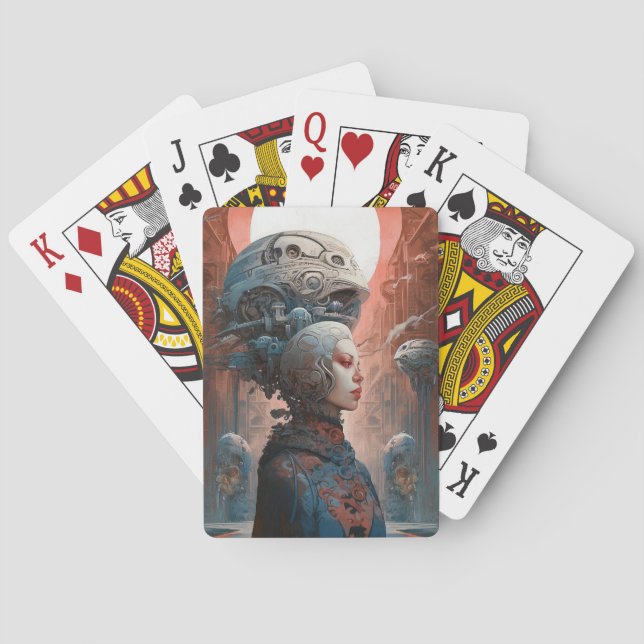 Baralho Arte Científica Surreal de Cabeça Biomecânica (Verso)