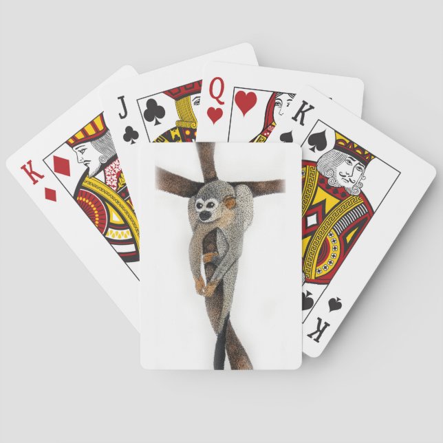 Baralho Arte de caneta de macaco-aranha (Verso)