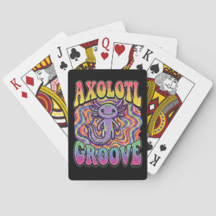 Baralho Arte de Chuva de Cores Retro Groovy Hippie Axolote