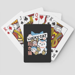 Baralho Arte de Gato Sortudo – Maneki Neko com Moeda de Ou