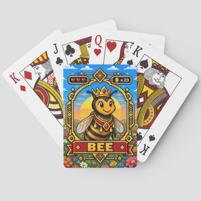 Baralho Arte de Pixel Bee Retro 8-Bit (Verso)