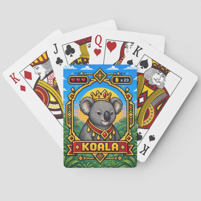 Baralho Arte de Pixel Koala Retro 8-Bit (Verso)