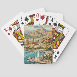 Baralho Arte de Viagem Antigo de Málaga Espanha