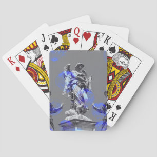 Baralho Arte digital de esculturas pincéis de cor azul
