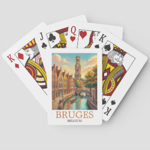 Baralho Arte do Canal de Bruges Bélgica Vintage