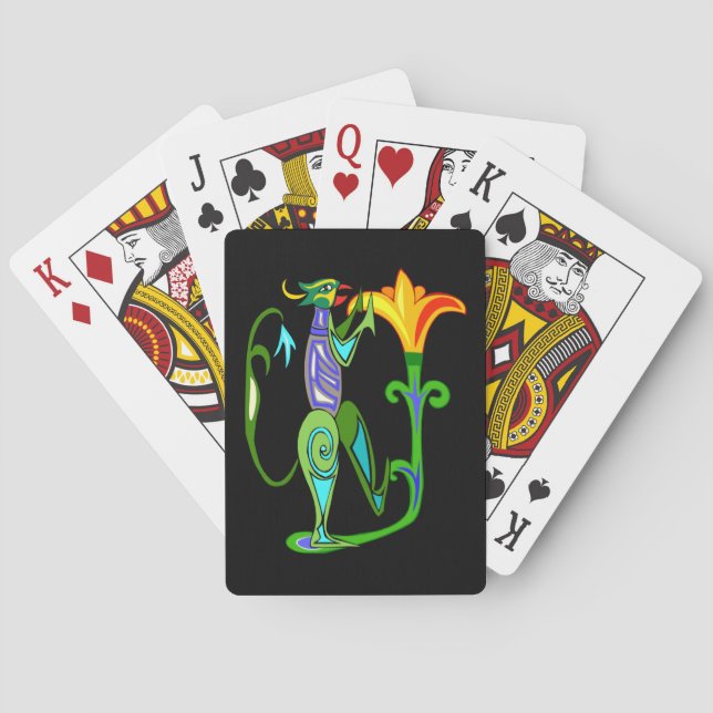 Baralho Arte Egípcia Com Cartões De Jogar Flor De Lotus (Verso)