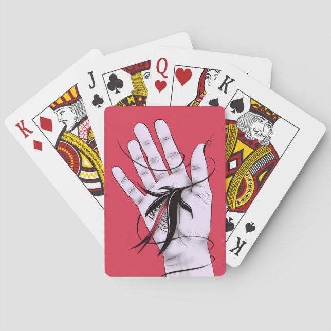 Baralho Arte Estranha Gótica Mordendo Flor Monstro (Verso)