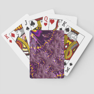 Baralho Arte Fractal Vibrante Trippy Roxo Amarelo Groovy