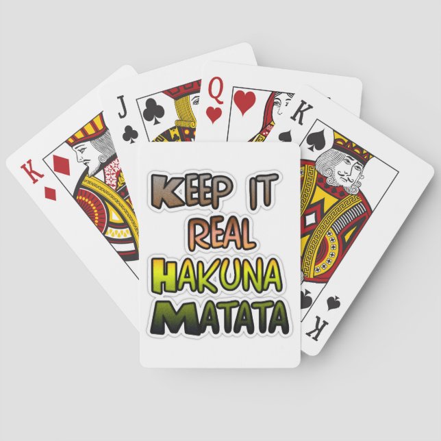 Baralho Arte Inspiradora "Mantenha-se Real Hakuna Matata" (Verso)