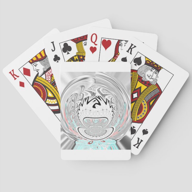 Baralho Arte Padrão da Flora Abstrato da Cinza Urbana Mode (Verso)