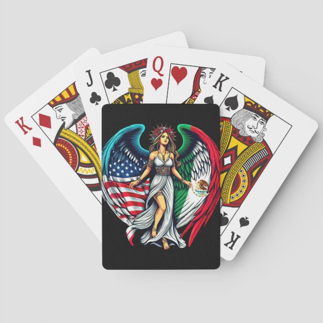 Baralho Arte Patriótica WoMan Anjo Sinalizador Americano e (Verso)
