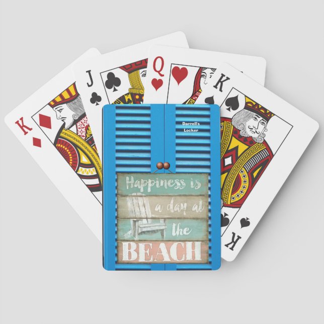 Baralho Arte personalizada "Felicidade é um dia na praia" (Verso)