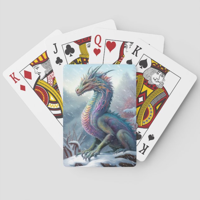 Baralho Arte Rainbow Dragon Na Fantasia Da Neve (Verso)