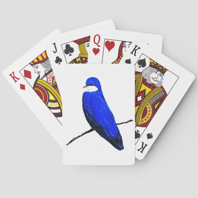Baralho Artesanato de Árvore de Aves Azuis (Verso)
