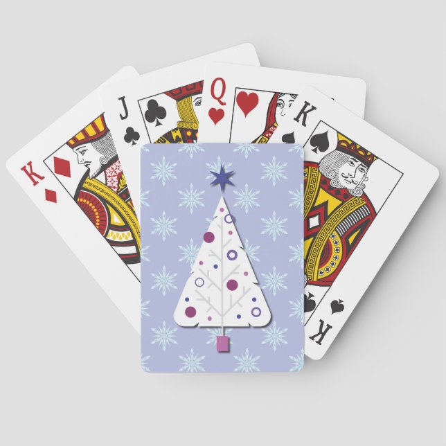 Baralho Árvore de Natal Arte Retro Feriado (Verso)