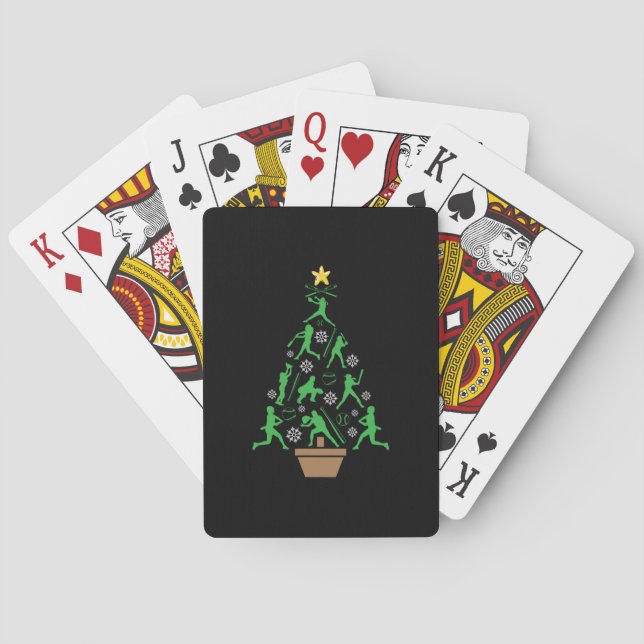 Baralho Árvore de Natal de Softbol para Meninas e Mulheres (Verso)