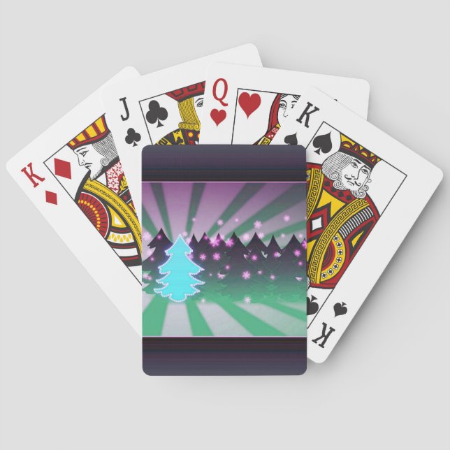 Baralho Árvores de Natal Matizes de Verde (Verso)