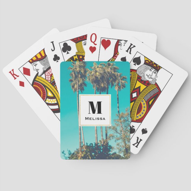 Baralho Árvores de Palma Tropicais Retro (Verso)
