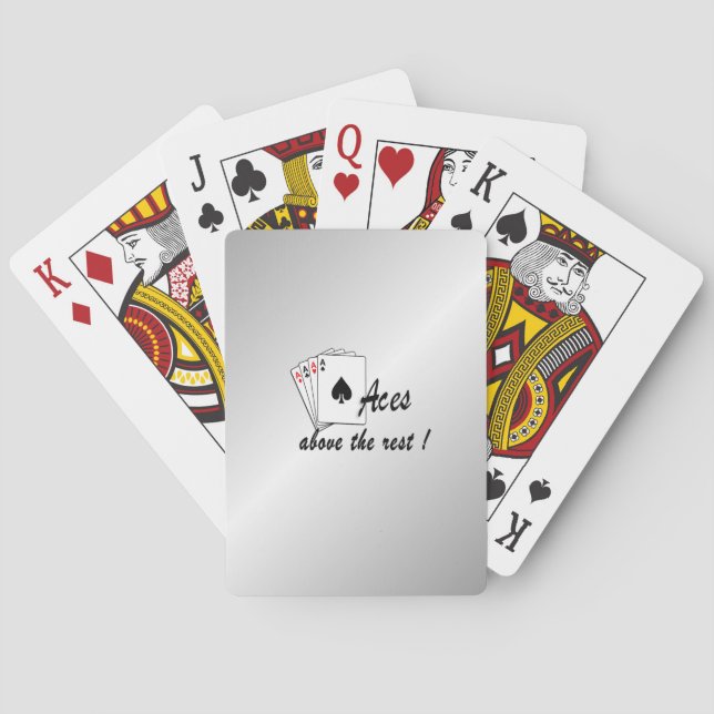 Baralho Ás Acima do Resto Cartas de Jogar Prata (Verso)