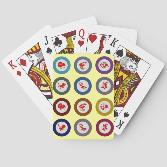 Baralho As aves da Nova Zelândia jogam cartas (Verso)