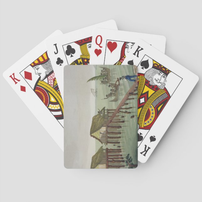 Baralho As habitações do tribo de Papu, Rawak, chapeiam 22 (Verso)