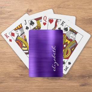 Baralho Assinatura de Metal Escovado Roxo