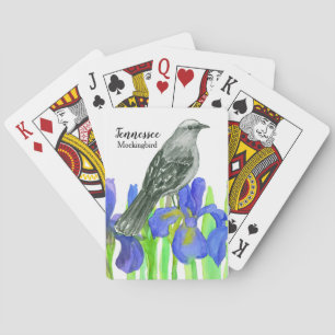 Baralho Ave Estatal do Tennessee Mockingbird Iris Flower