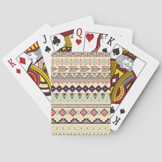 Baralho Aztec Tribal Stripes: Ilustração Vintage (Verso)