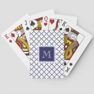 Baralho Azuis marinhos, Quatrefoil branco seu monograma
