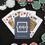 Baralho Azul com marca de Promocional de logotipo comercia<br><div class="desc">Vá além da caneta ou do bloco de notas típicos do promocional e forneça um baralho personalizável com o seu logotipo e URL do site. Ajuste a personalização da marca para o próximo nível selecionando uma cor de fundo que corresponda à cor da sua marca.</div>