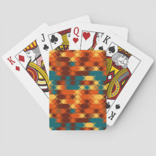 Baralho Azul-turquesa, vermelho, laranja e amarelo geométr