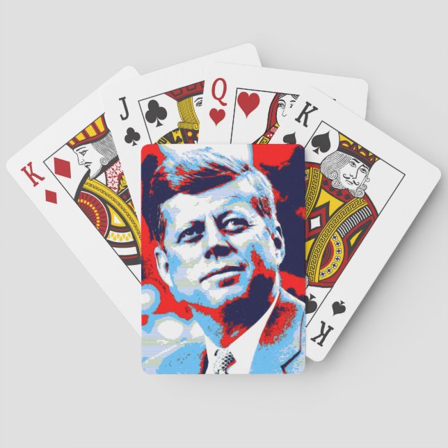 Baralho Azul vermelho do pop art JFK John F. Kennedy (Verso)