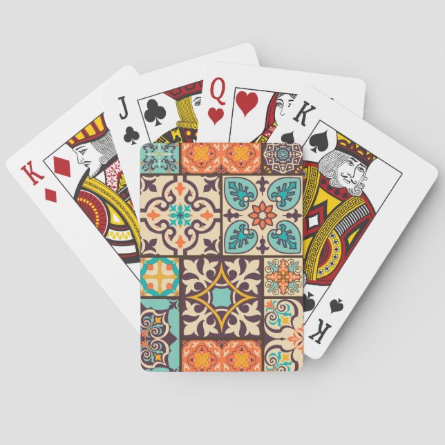 Baralho Azulejo Colorido de Patchwork Islam Motifs (Verso)