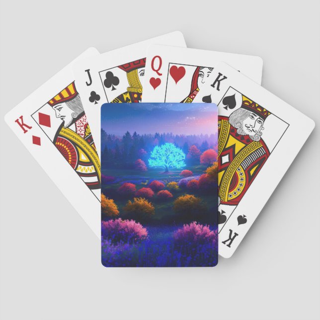 Baralho Azure Brilliance, o Embraço da Árvore Radiante (Verso)