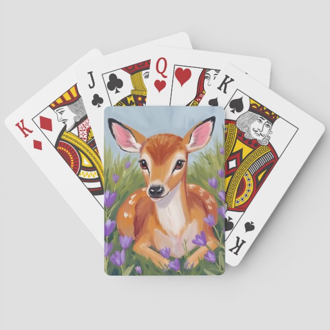 Baralho Baby Deer | Fawn Animal Painting (Verso)