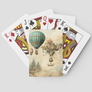 Baralho Balão de Vintage Ar Quente em Paisagem Serena (1)