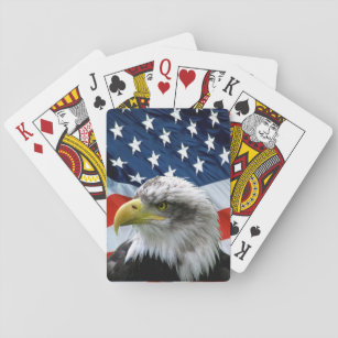 Baralho Bald Eagle American Flag Tocando Cartões